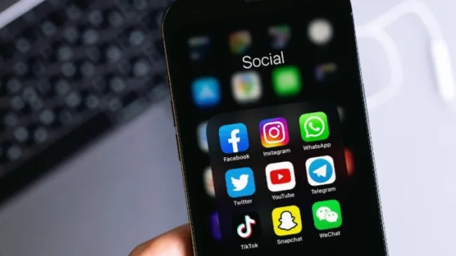 phone showing social media apps